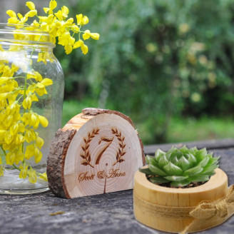 Mini pot bois décoration de table bougeoir petite plante cactus centre de table mariage réception